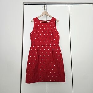 Elle Red And Gold Polka Dot Dress